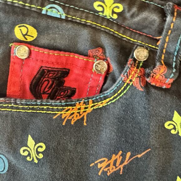 Vintage Ruff Ryder Denim Jeans Iconic logo Pattern Womens 11/12 Y2K Hip Hop RARE - Picture 9 of 10